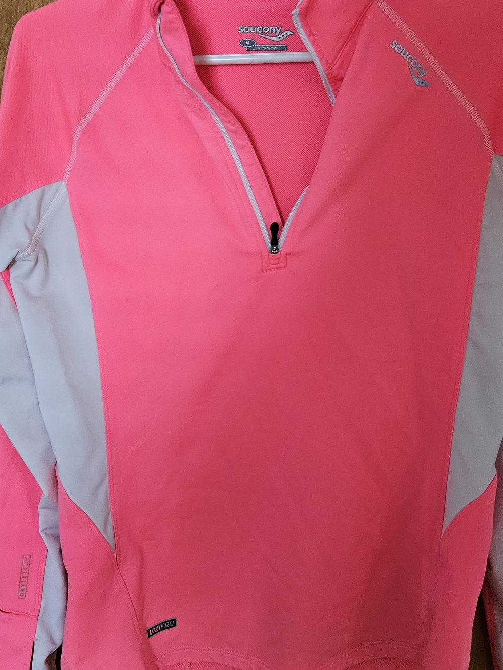 Saucony Neon Pink Half-Zip Performance Top